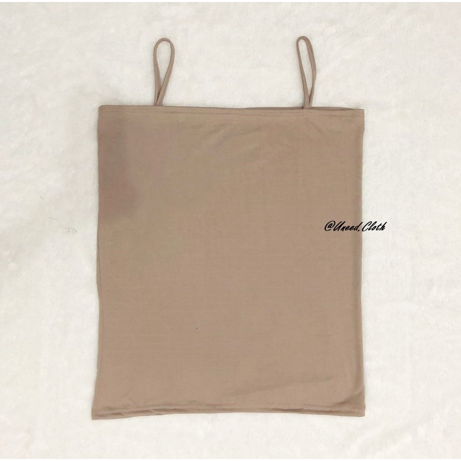 Uneed Cloth / TANK TOP JUMBO / CROP TANKTOP / SQUARE / TANGTOP ATASAN WANITA / LOLY BIGSIZE-Coffee
