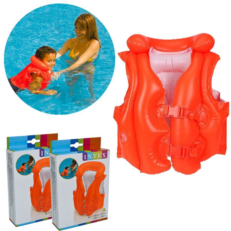 Rompi Renang / Jaket Renang Anak INTEX Deluxe Swim Vest Kid Orange