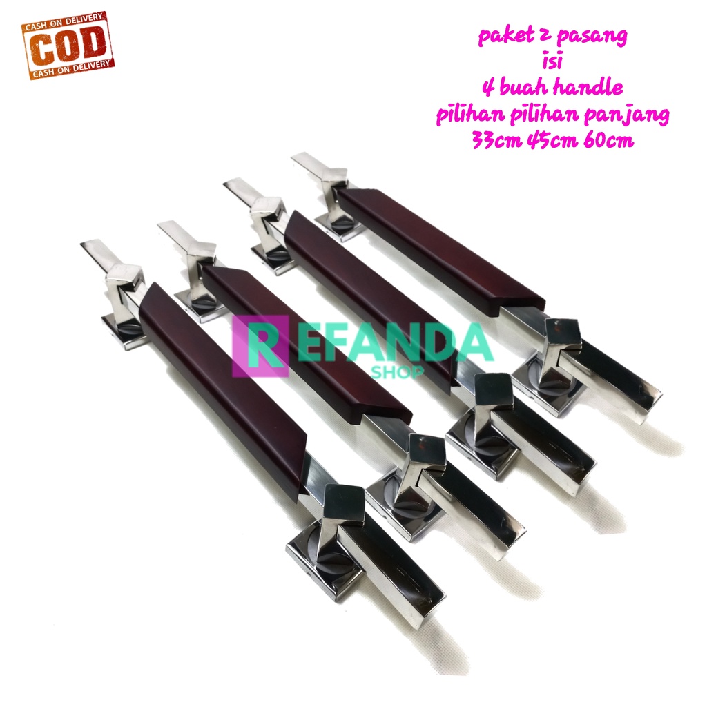 paket 4 buah handle gagang tarikan pegangan pintu rumah minimalis panjang 33cm 45cm dan 60cm bahan s
