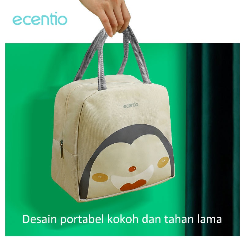 ecentio tas bekal  Lunch Bag /Lunch bag Cooler Bag Tas Bekal Makan Siang /tas makan kapasitas besar