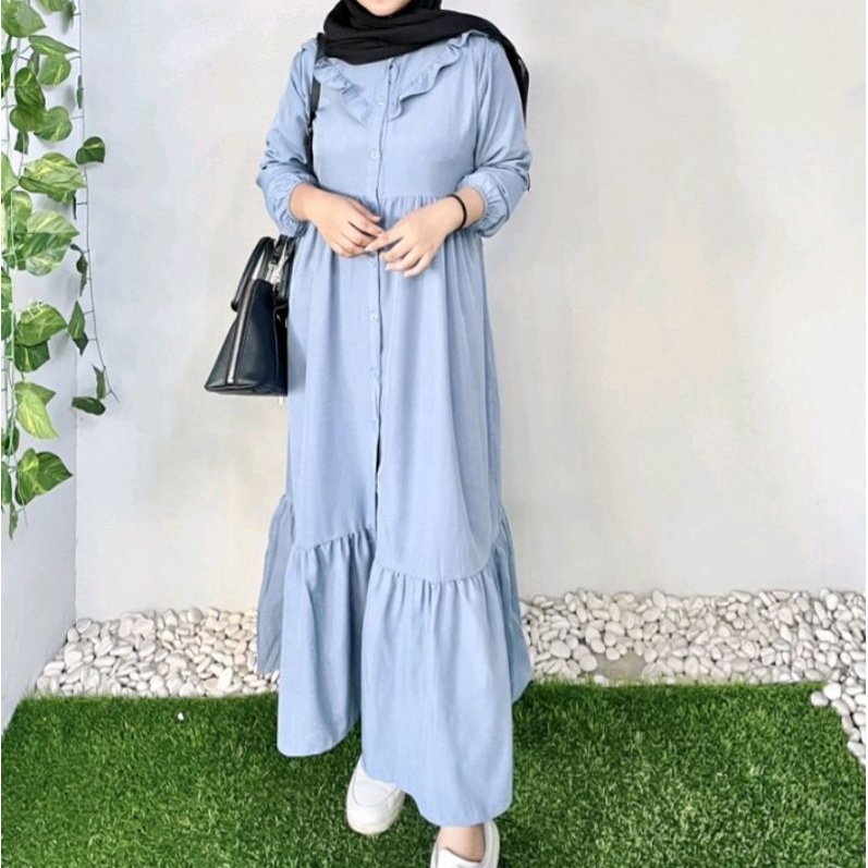 Classica Midi Dress Drama Queen Warna Hitam (Stretch Uniqlo Premium) by Okeda Shop