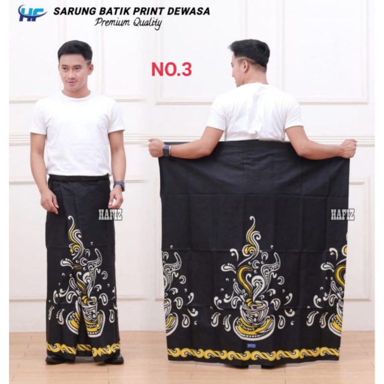 KIESNA SARUNG BATIK CANGKIR KOPI MOTIF KOPI HITAM SARUNG KOPI