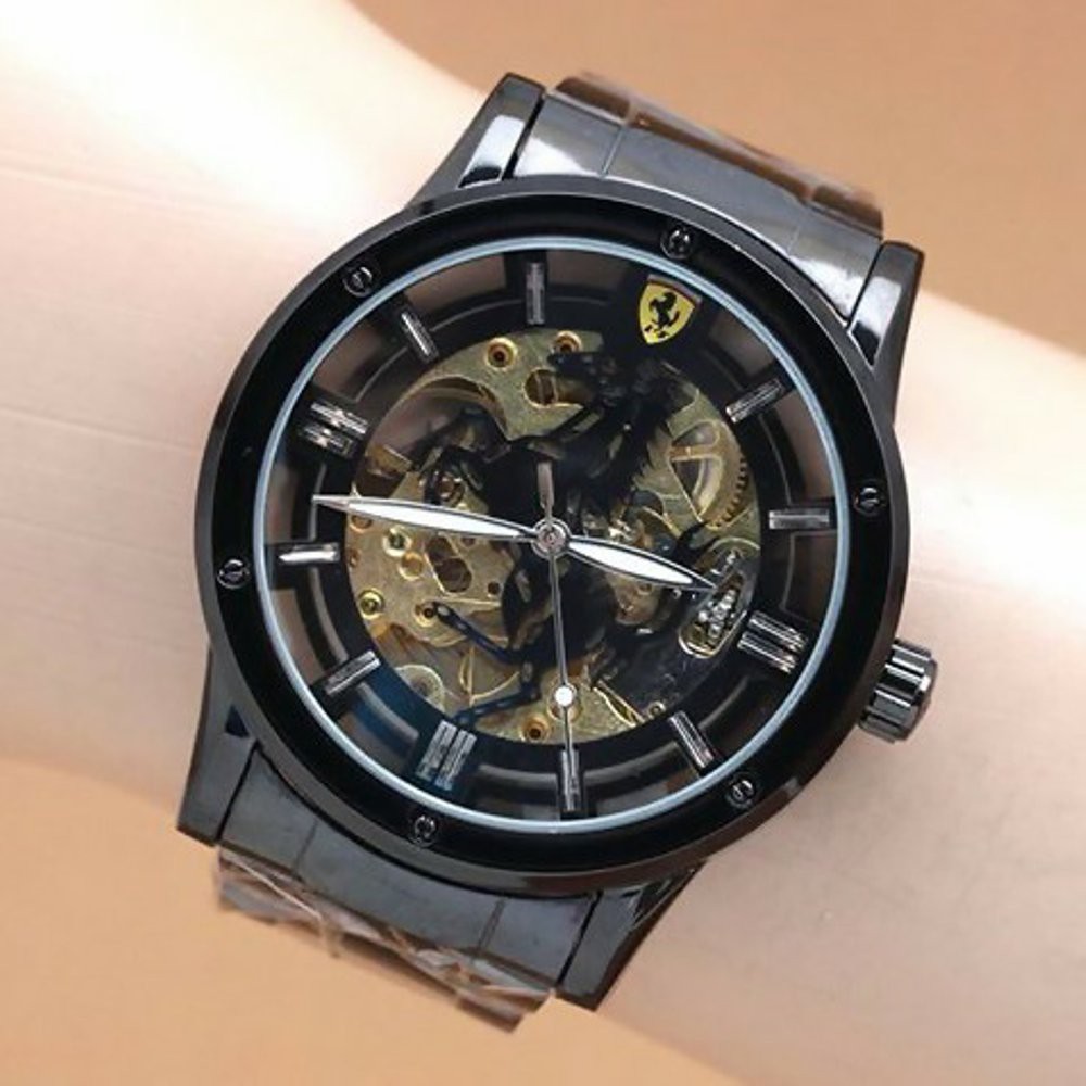 Jam Pria Automatic Ferrari F2201 Rantai Black
