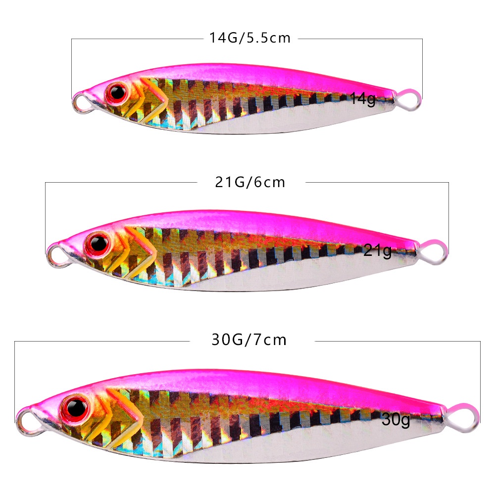 Umpan Pancing Metal jig lure Jigging mancing dasaran 14gr 21gr 30gr sudah dengan assit hook dan treble hook LF117