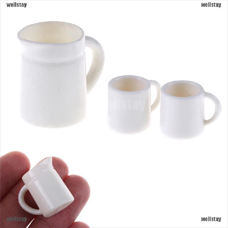 White Mugs 1 12 Dolls House Cups Pot Set Dollhouse Toys Coffee Tea Cups Stay Shopee Indonesia