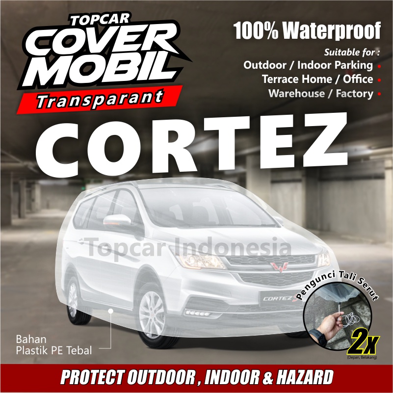 Cover Mobil Transparan Wuling Cortez Plastik Tebal Plastik Waterproof Outdoor Indoor Part Mobil Aksesoris Exterior Selimut Pelindung Anti Air Debu Kotoran Hewan Teras Gudang Rumah