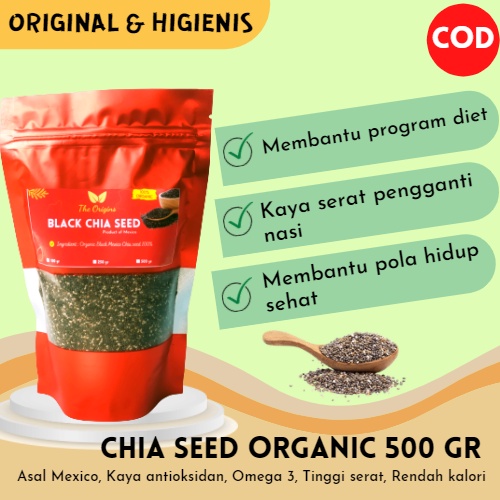 

CHIA SEED ORGANIC 500 GR BLACK CHIA SEEDS BIJI CIA SEED CHEA SEED CHIA SEED ORGANIK CHIA SEED HITAM OBAT PELANGSING KURUS