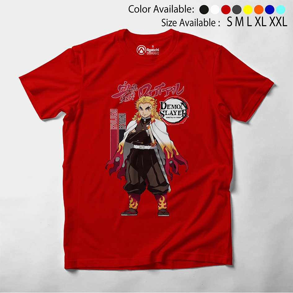 Baju Anak / Kaos Anak T Shirt Kids Anime Demon Slayer Kimetsu No Yaiba Kyoujurou Rengoku