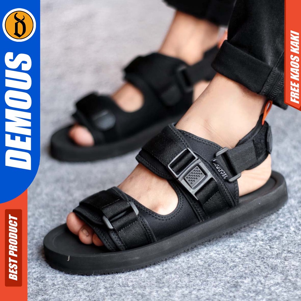 DEMOUS MAZUM Sepatu Sandal Gunung Traveling Pria Casual Kekinian Murah Hitam