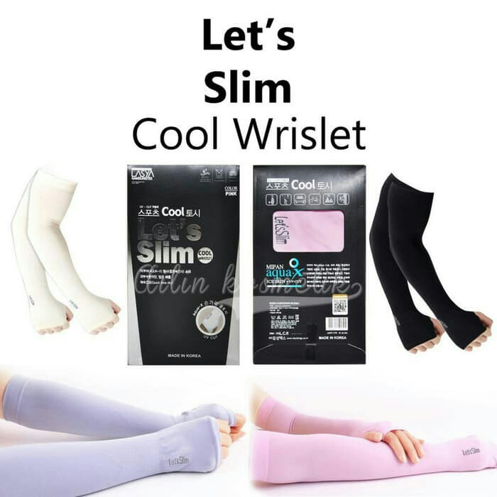 Manset Tangan Pria Wanita Lengan Panjang outdoor korea lets slim Aqua x cool / Handsock Jempol Murah