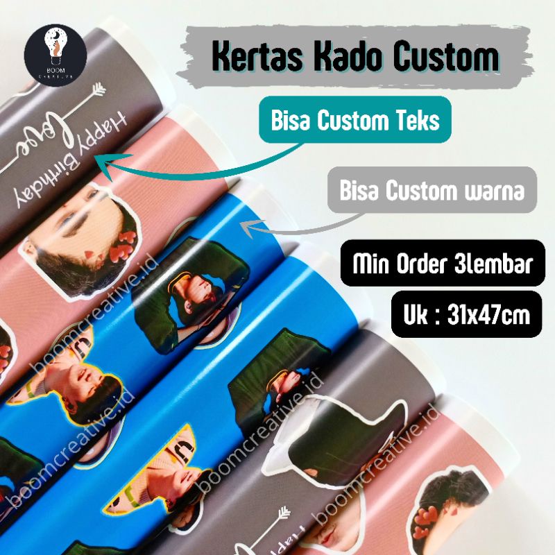 

KERTAS KADO CUSTOM || BISA PAKAI FOTO APAPUN SESUAI KEINGINAN