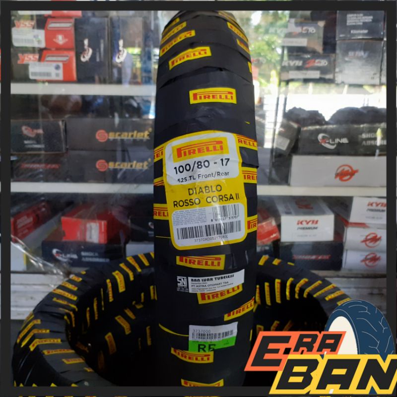 BAN PIRELLI DIABLO ROSSO CORSA 2 100 80 RING 17 TUBELES SOFT COMPOUND