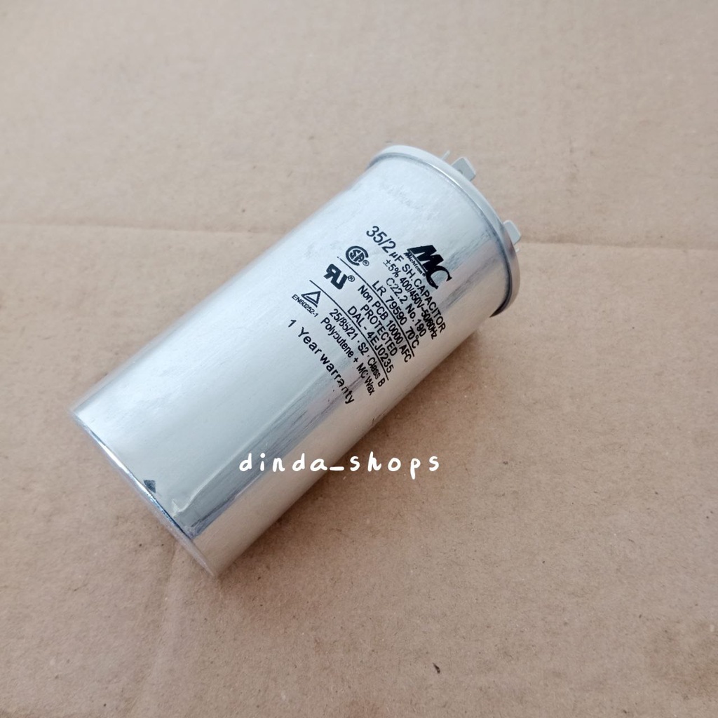 KAPASITOR AC / CAPACITOR AC LG 3 KAKI 35/2 uF (MERK MC) 35/2 MIKRO