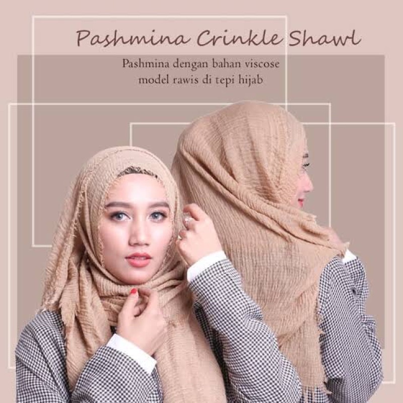 Pashmina Crinkle Shawl Premium Tebal Umama / Hijab Pashmina Crinkle Part 2