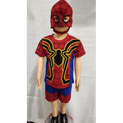 SETELAN PENDEK ANAK LAKI-LAKI KARAKTER IRONSPIDERMAN BISA COD