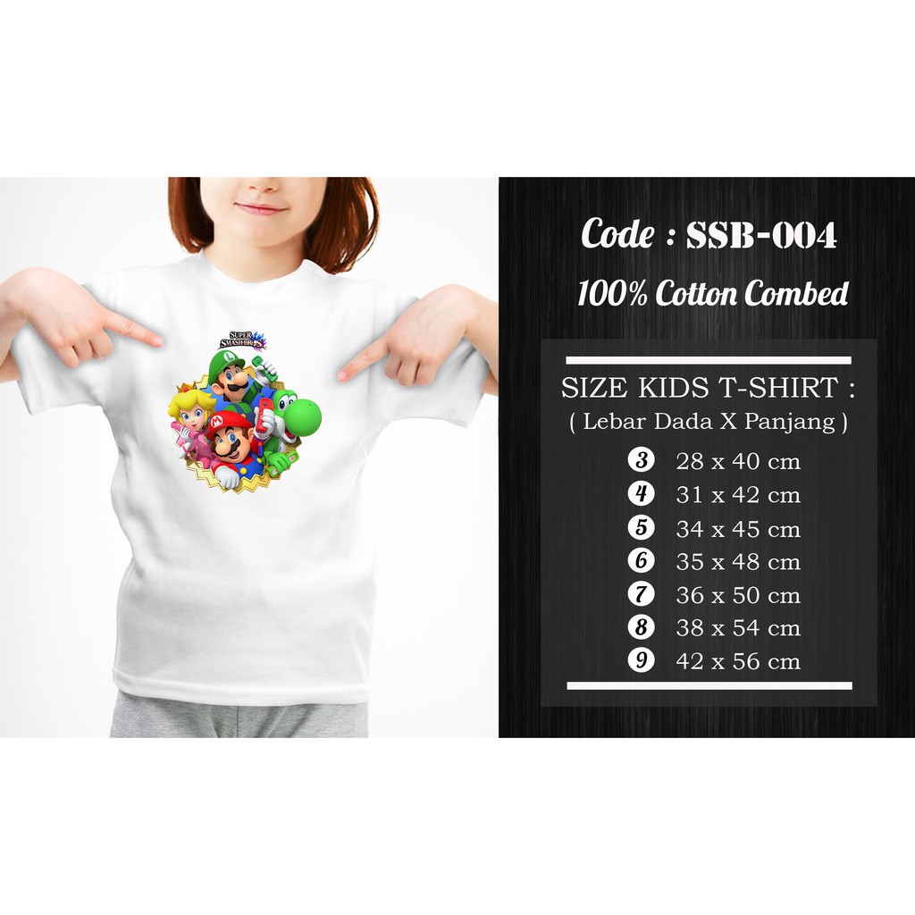 [FREE NAMA!!] Kaos Anak &amp; Family Super Smash Bros 100% COTTON PREMIUM