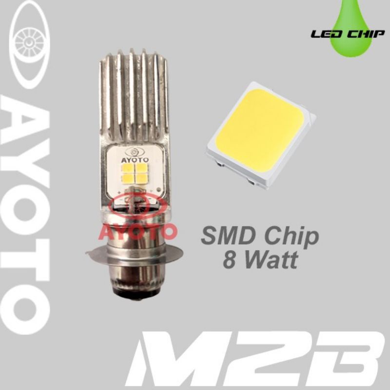 Lampu Depan Motor LED AYOTO M2B H6 AC DC 8 Led Kaki 1