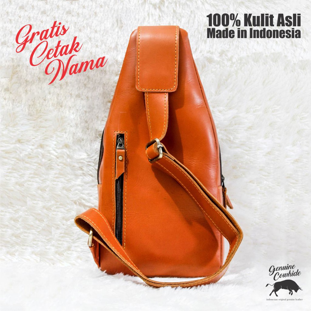 Tas Selempang Pria Material Kulit Asli - Genuine Cowhide