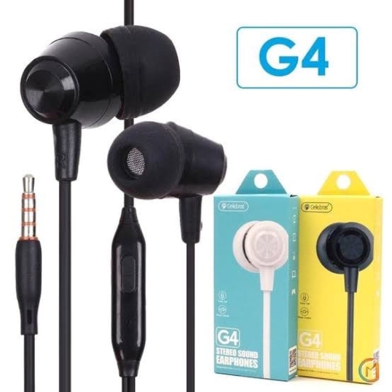 HEADSET HF EARPHONE HANDSFREE STEREO SUPER BASS CELEBRAT G4