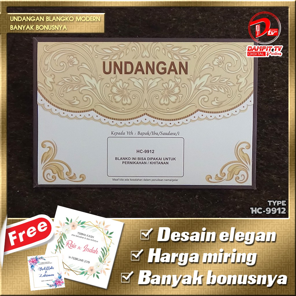 Undangan Hard Cover Elegan Istimewa Proses Cepat Banyak Bonusnya Undangan Blangko Erba Hc 9912