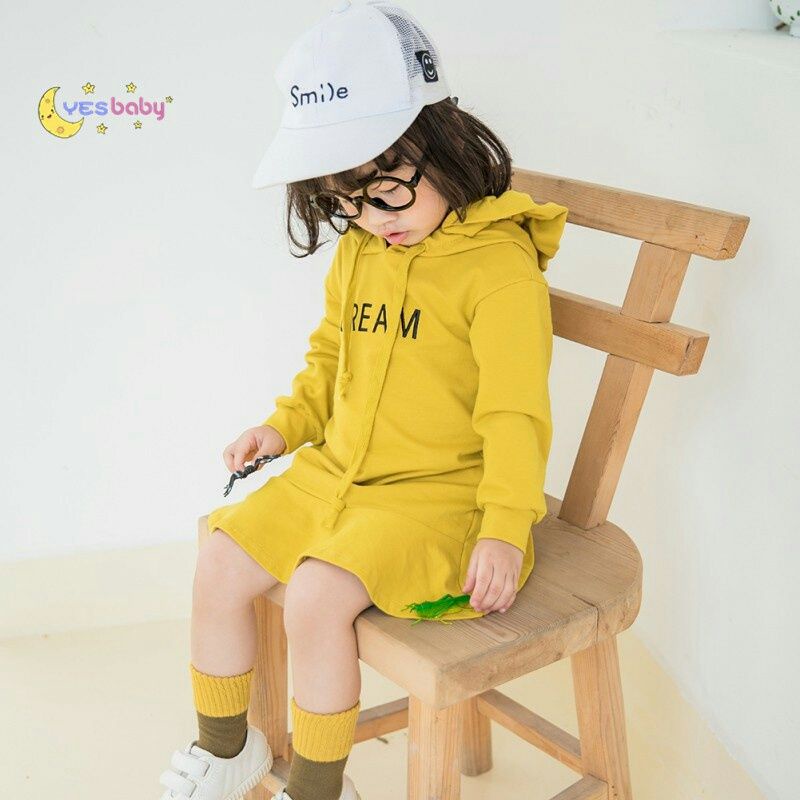 Long Dress Baju Anak Hoodies Perempuan 1-5 Tahun / Dress Tunik Longsleeve Anak Perempuan Lengan Panjang