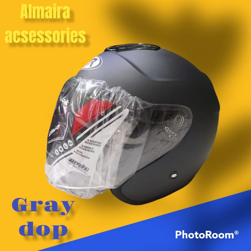 helm DYR / model, KYT KYOTO, white solid/ helm setandar-Gray dop