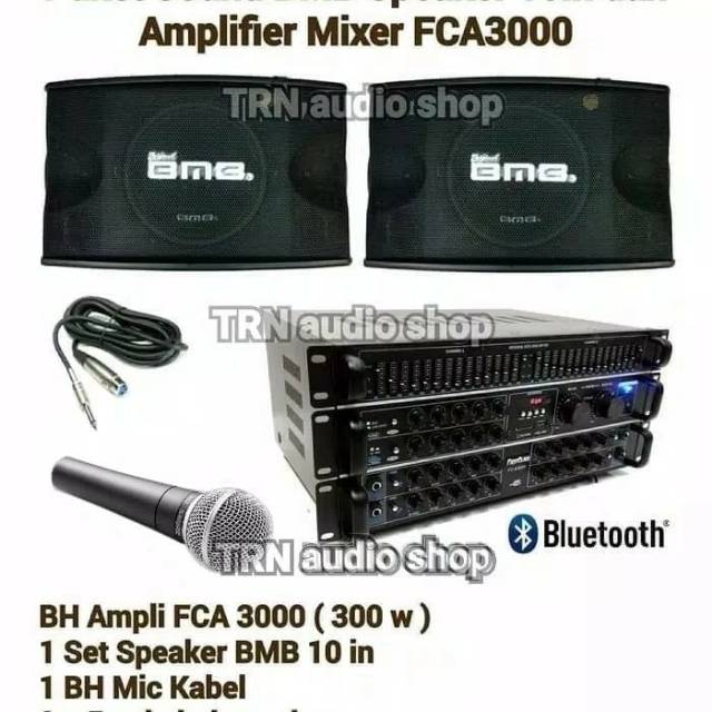 Paket Sound Karaoke BMB Speaker 10in dan Amplifier FCA3000