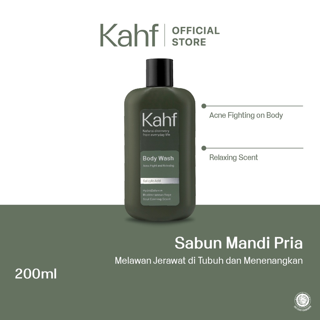 READY ! KAHF Acne Fight and Relaxing Body Wash &amp; Brightening and Cooling Body Wash (200ML) - KAHF BODY WASH / SABUN MANDI PRIA KAHF- SABUN MANDI PRIA