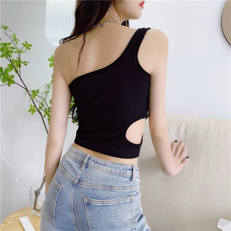 TELLY ➡️ 255 Crop Tank Top Bra Atasan Wanita / Tanktop Basic Elastis Bahan Premium Garis with cup