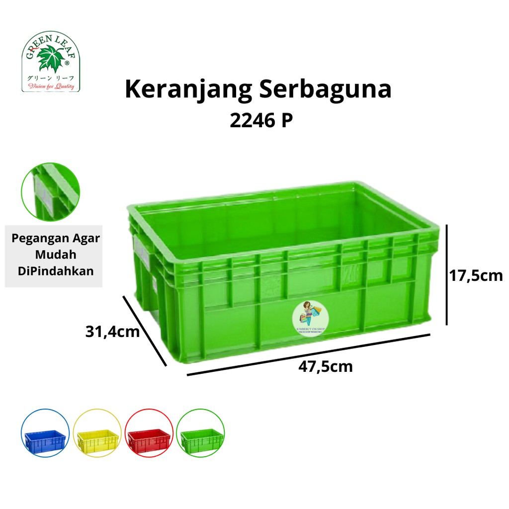 Keranjang Industri Container Box 2246 P Green Leaf