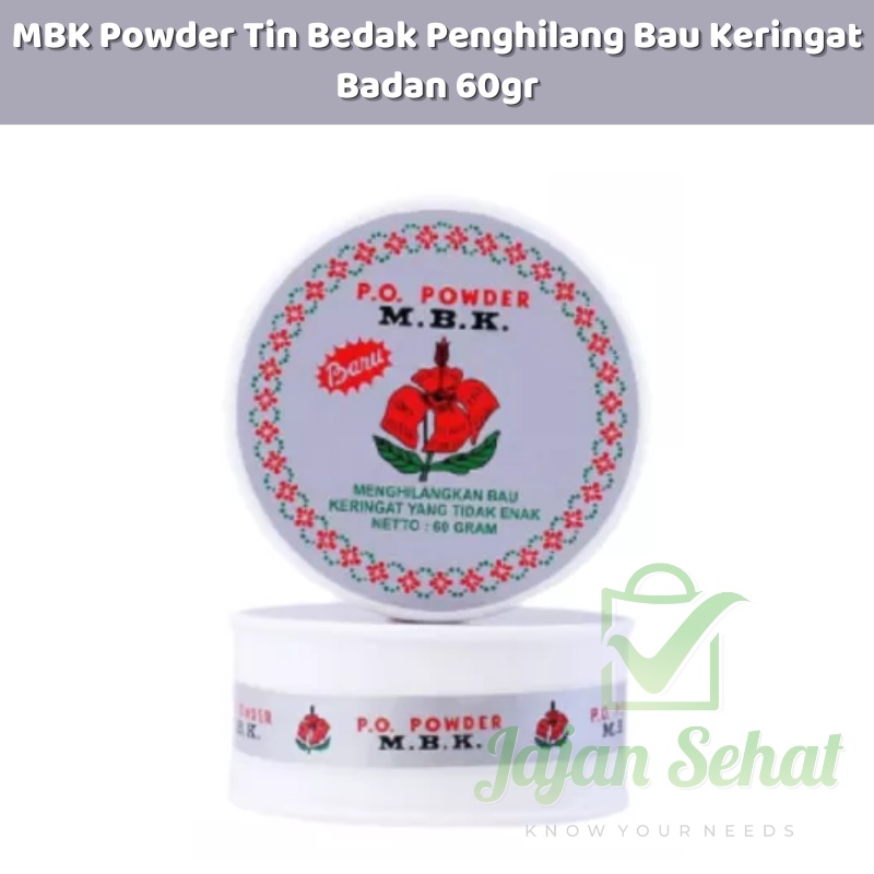 MBK Powder Tin Bedak Penghilang Bau Keringat Badan 60gr