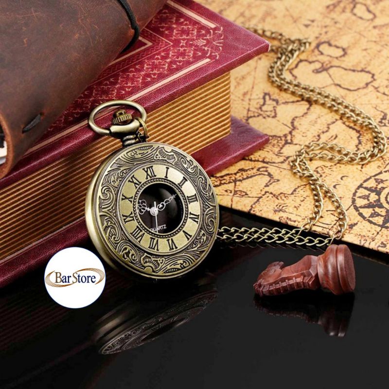 Kado Hadiah Ulang Tahun Unik - Jam Unik Saku Vintage Pocket Watch - Jam Saku Antik Kuno - Jam Tangan Unik Keren Saku Vintage Kalung Kenang Kenangan Souvenir Pernikahan Hadiah Kado Ultah