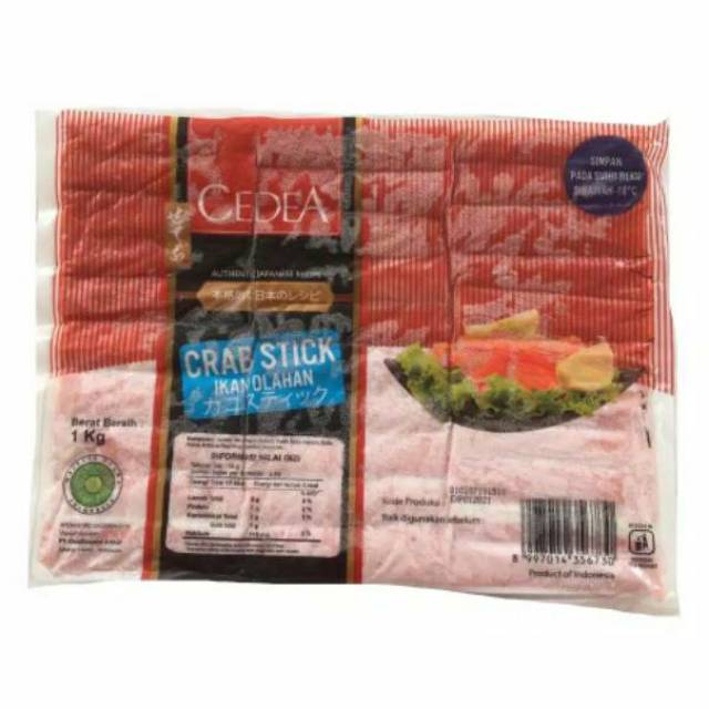 

Cedea Crabstick 1Kg Stik Kepiting Cedea Frozen Crab Stick