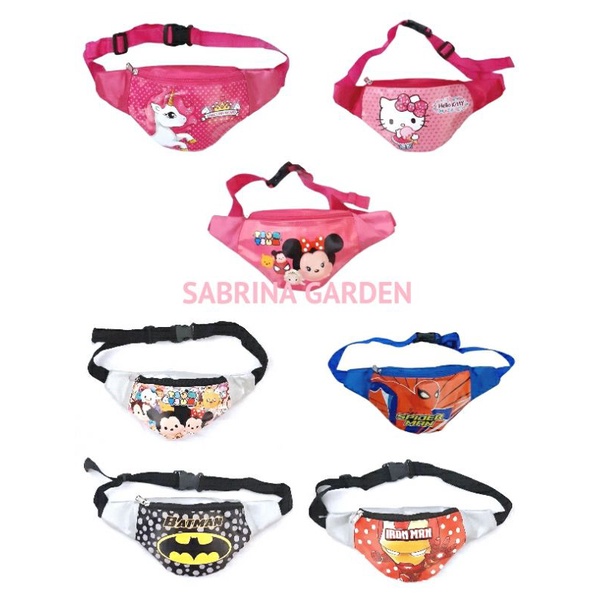 tas pinggang anak karakter / tas selempang anak karakter / tas anak perempuan / tas anak laki-laki /