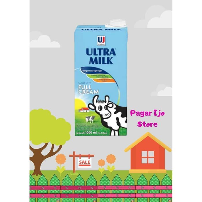 

Susu Cair Ultra Milk UHT Full Cream Rasa Plain 1Liter 1000ml 1Lt