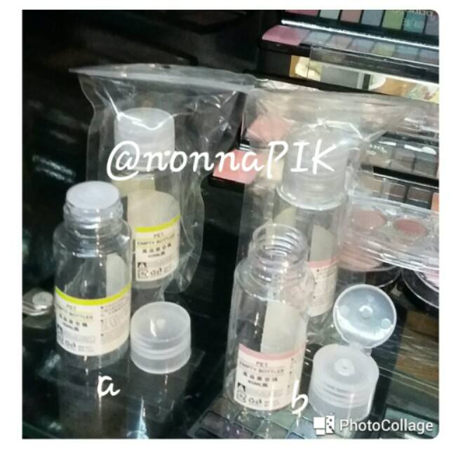 P.E.T / PVC Empty Makeup Cosmetic Bottle 40ml Tutup Cetek - Putar / Spray 40ml - 50ml