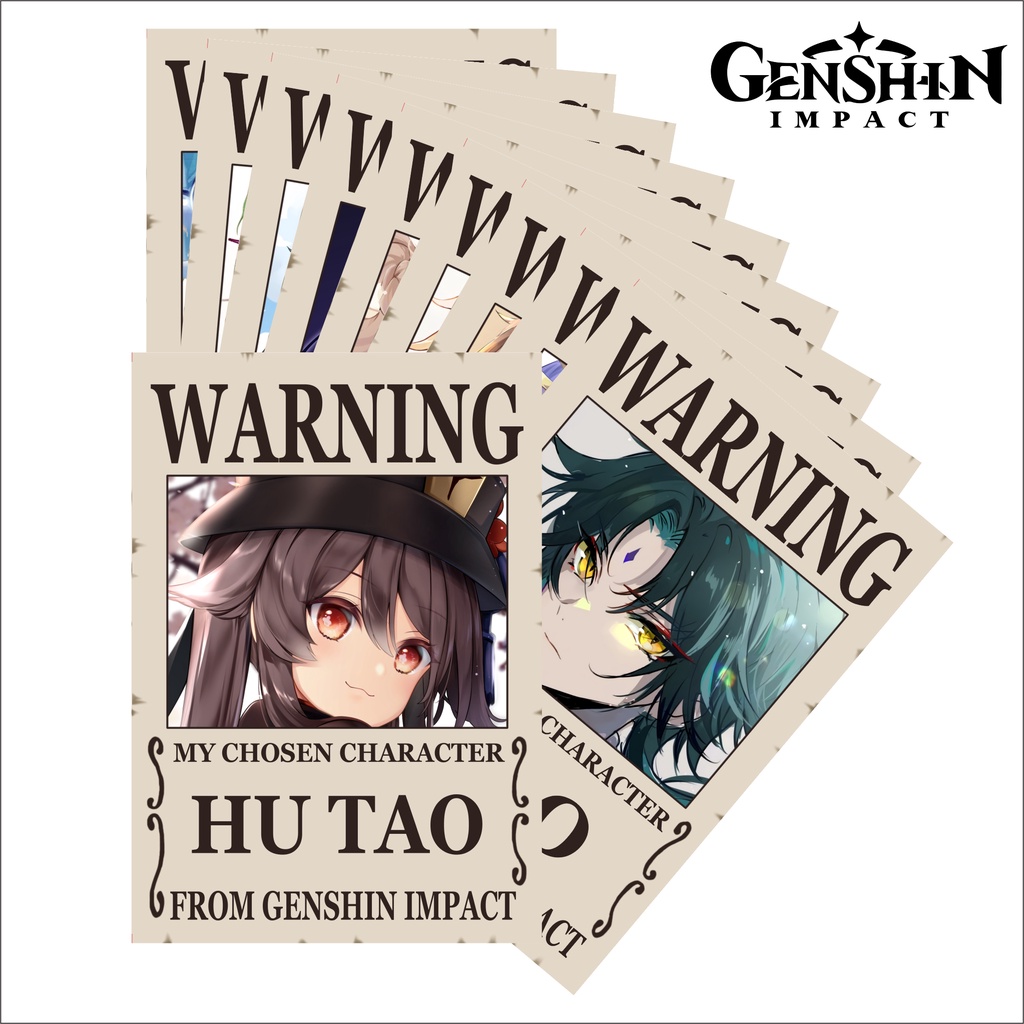 [NEW ARRIVAL] Koleksi Poster Anime Game Karakter Hu Tao Xiao Zhongli Ganyu Raiden Shogun Baal Ganyu 