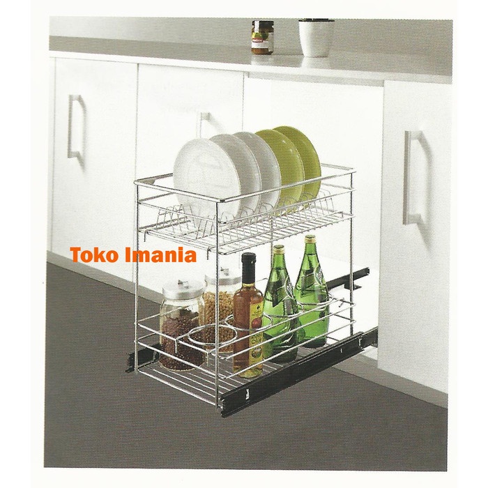 Rak Botol - Rak Botol Tarik Stainless 40Cm Vitco Xc 29021