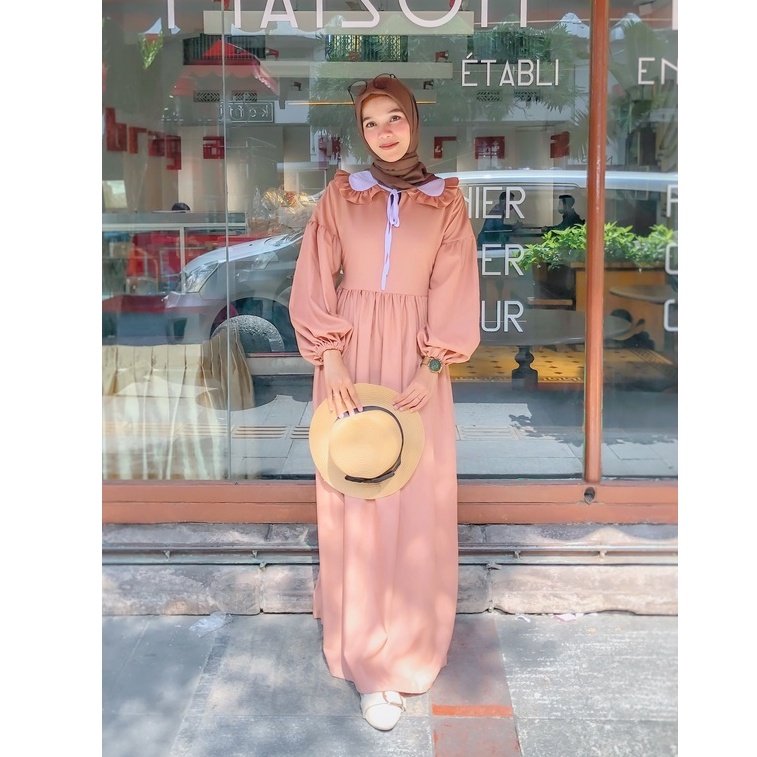 ELENA DRESS BYGIAGIO dress kondangan gaun akad simple gaun wedding pernikahan baju muslim putih gaun lamaran elegan pakaian wanita pesta elegan fashion korea dres lebaran cantik anggun mewah nyaman dipake gaun vintage fashion dress bahan katun toyobo adem