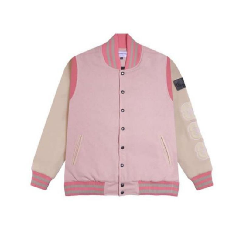 W. Essentiels Varsity jacket Venant Collegiate Sakura Drip Pink