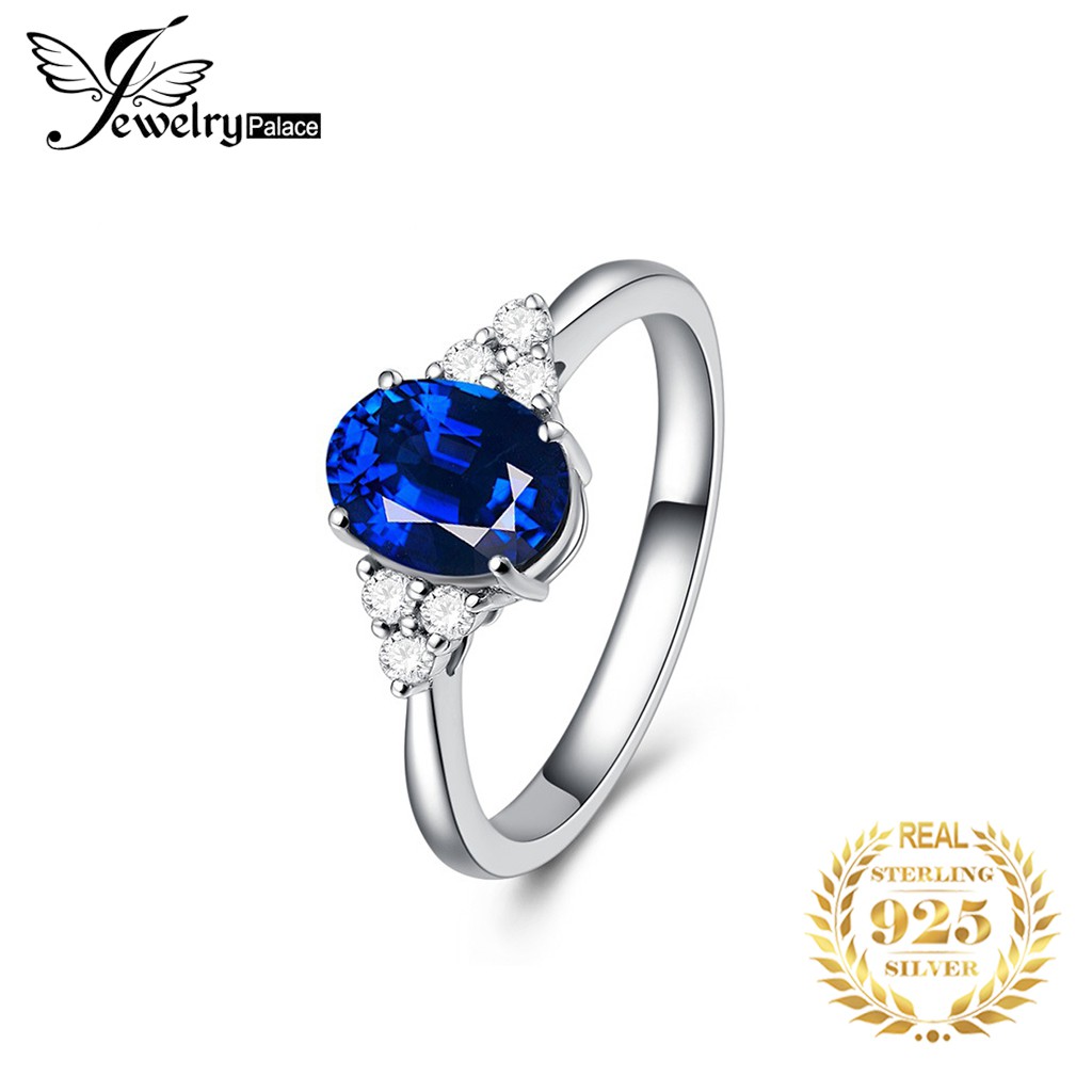Cincin Perak 925 Asli Cincin Perak untuk Wanita Berwarna Batu Permata Cincin Yang Dapat Disesuaikan Fashion Aksesoris Perhiasan/Pertunangan Cincin Safir