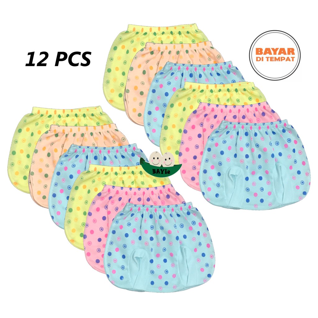 BAYIe - 12 Pcs Celana Kacamata / POP / Kodok Bayi Laki-Laki/Perempuan Motif BILLAH umur 0-6 bulan