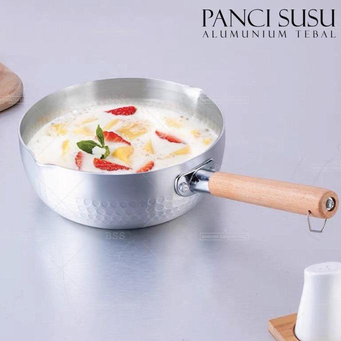 PERALATAN MASAK PANCI SUSU ALUMINIUM TEBAL ANTI KARAT GAGANG KAYU / PANCI INDOMIE / PERALATAN DAPUR