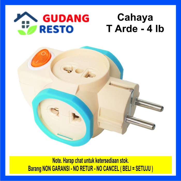 Steker T Arde 4 lubang / arah CAHAYA switch saklar on off / colokan 4 lb