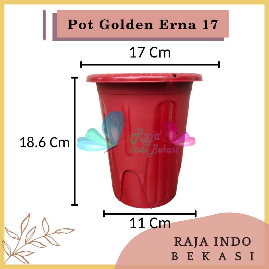 Pot Golden Erna 17 Putih Hitam Coklat Merah Bata Terakota - Pot Yogap 15 17 Murah