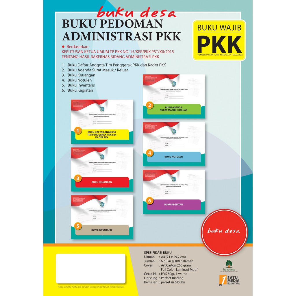 Pedoman Administrasi PKK ( 6 Judul Buku Form ) Shopee