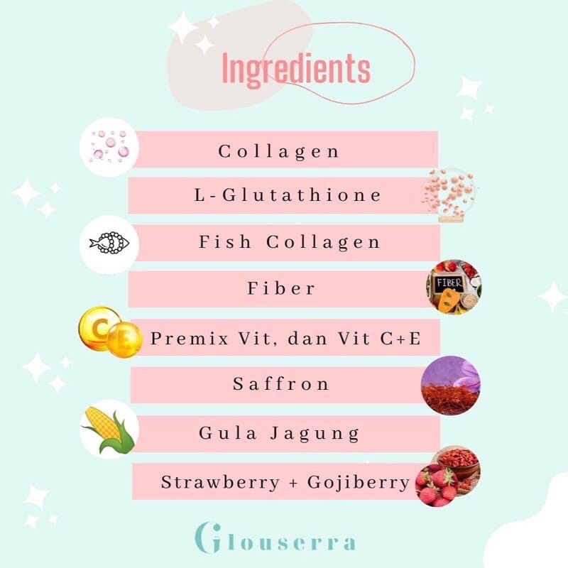 HEALTHY GLOW COLLAGEN DRINK BY GLOUSSERA 60GR 16X SEDUH COLLAGEN DRINK GLOUSERRA