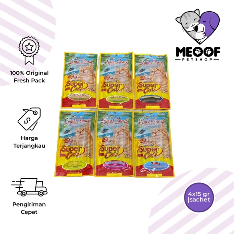 Super Cat Liquid Snack 60 gr Per Pack Super Cat Cemilan Untuk Kucing