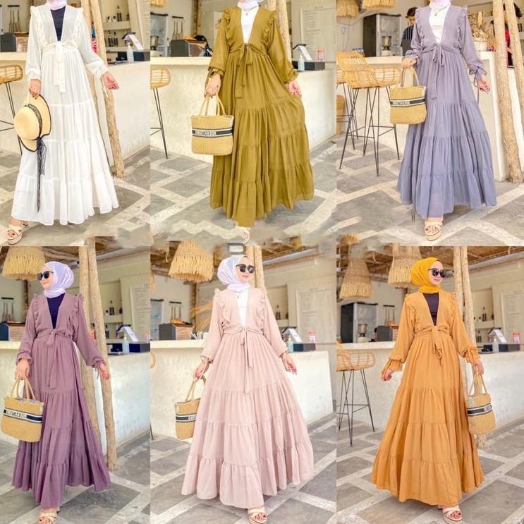 Paling Sesuai.. Baju Setelan CARDIGAN ROK DAILY BELALUNA One Set Wanita Dewasa Remaja Muslim Terbaru
