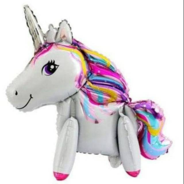 BALON FOIL KUDA UNICORN 3D 60 CM X 60 CM + KAKI